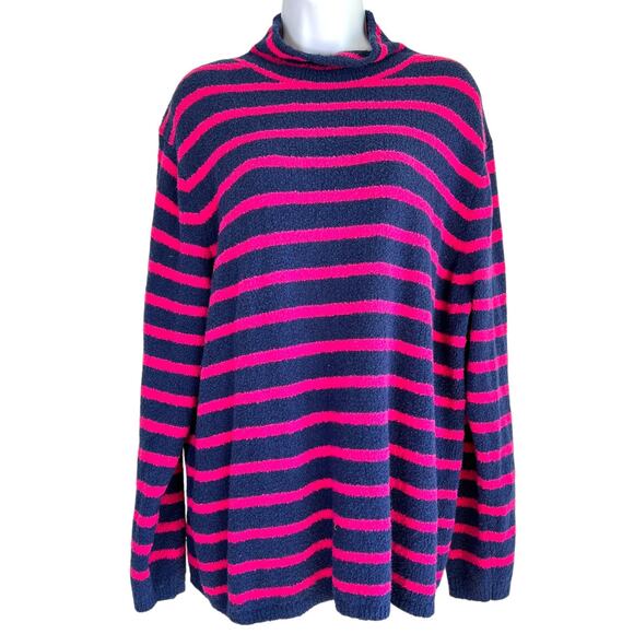 J.Crew Womens Cozy Rollneck Pullover Sweater Festive Stripe Size Extra Large - Picture 1 of 8